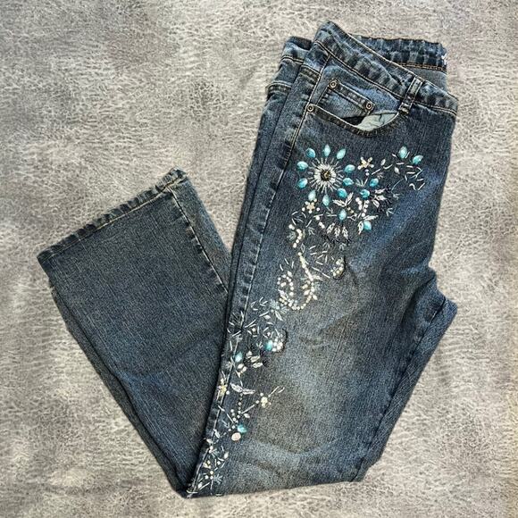 Dfx bedazzled y2k jeans - Picture 1 of 7
